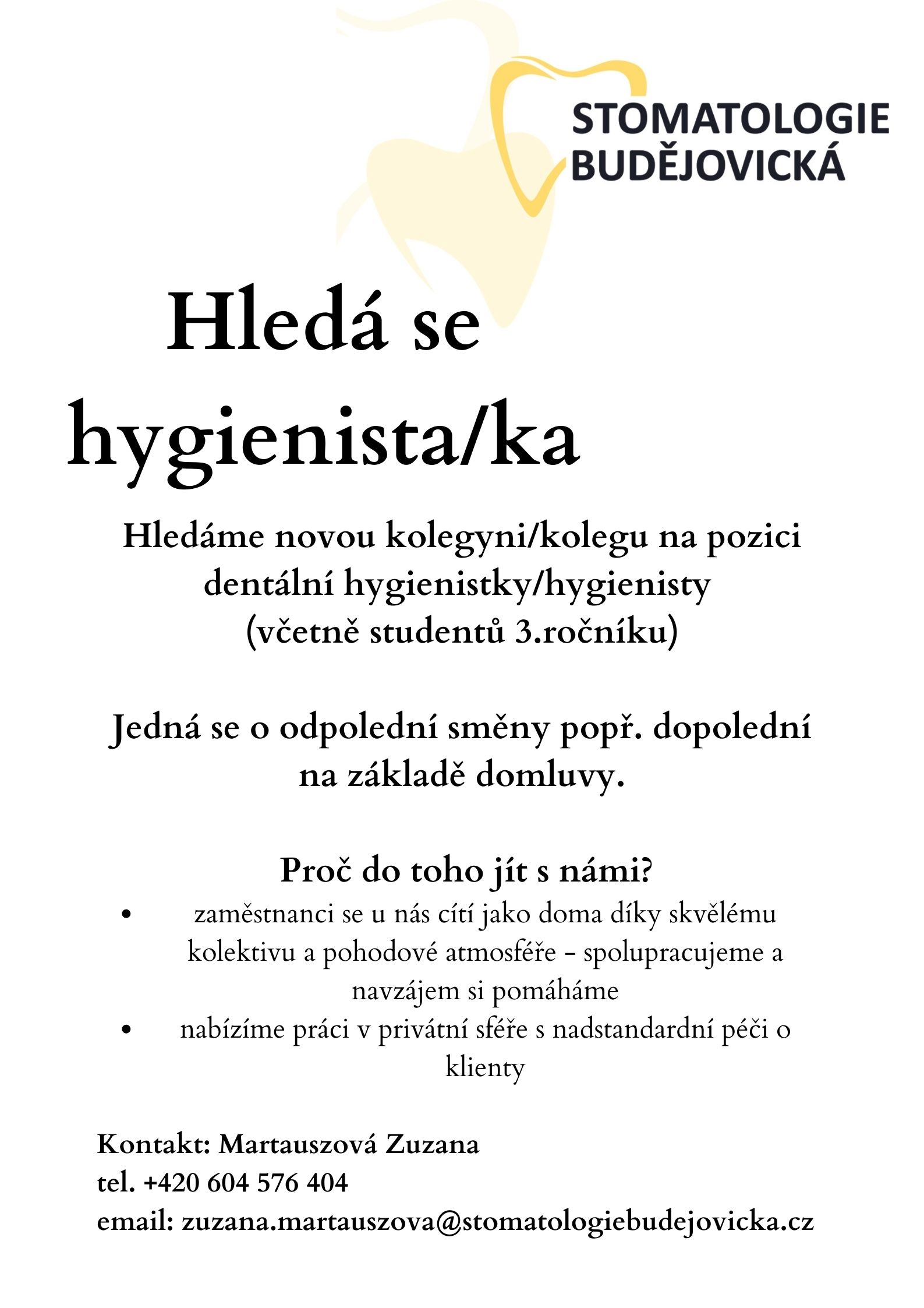 Hledá se hygienista/ka